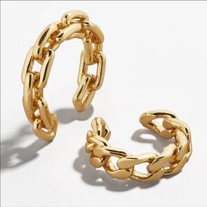 Stackable Gold Cuban Chunky Chain Ear Cuffs Earrings Jewelry NEW